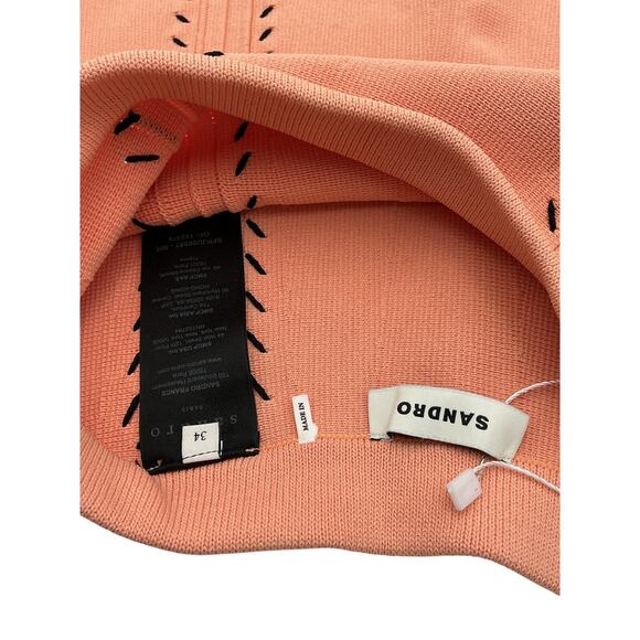 Sandro 'Eglantine' Pink Knit A-Line Skirt Size 34 - Picture 4 of 4